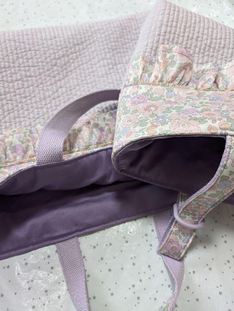 リバティ　レッスンバッグ上履き入れ体操服袋　ハンドメイド　ベッツィ×ヌビ
