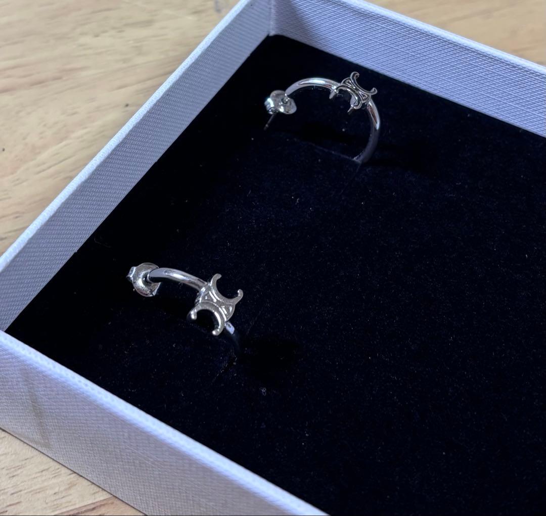 ギ*ン様 CELINE シルバーピアス 箱付き