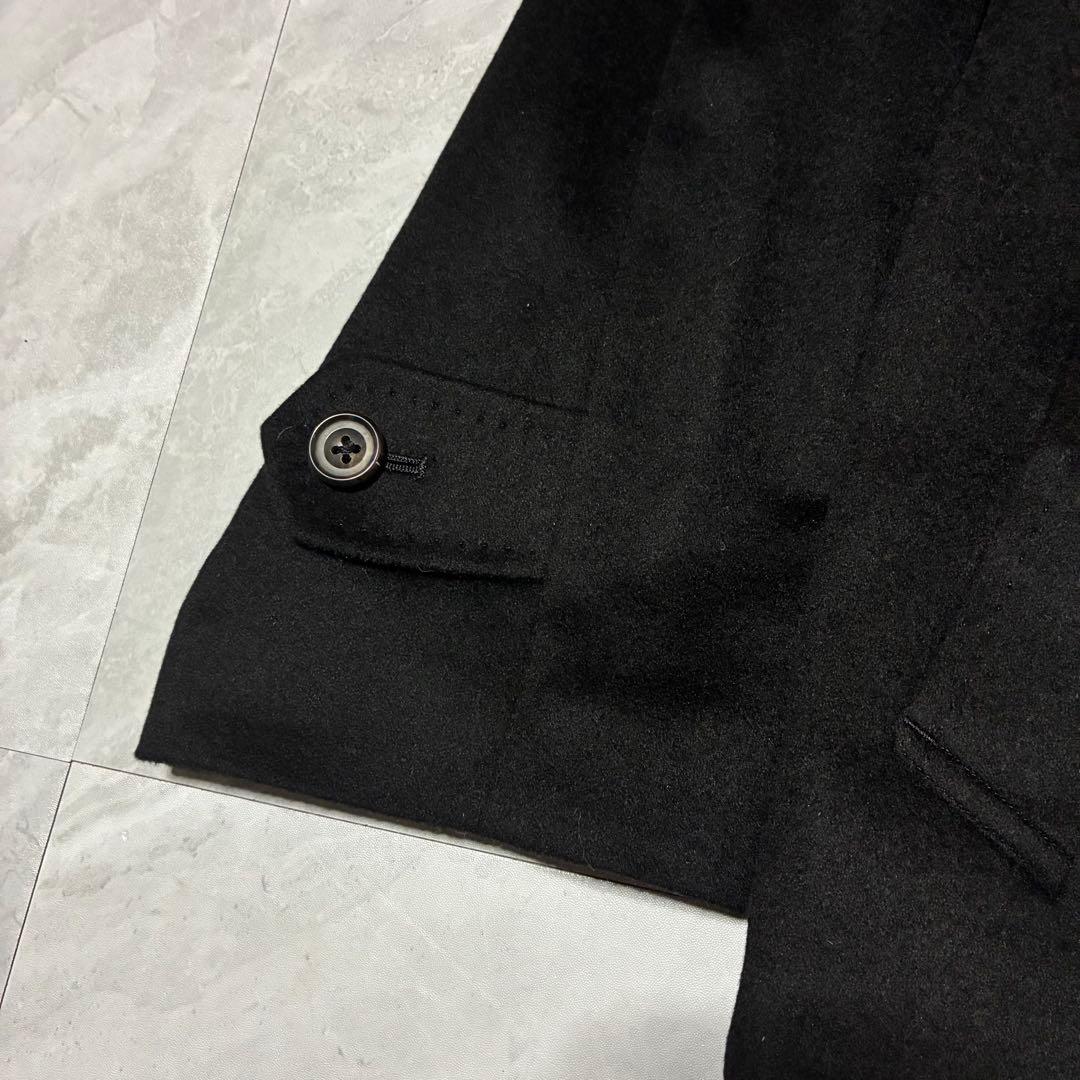 【新品タグ付】カシミヤ100% ステンカラーコート カジュアル 高級感 黒