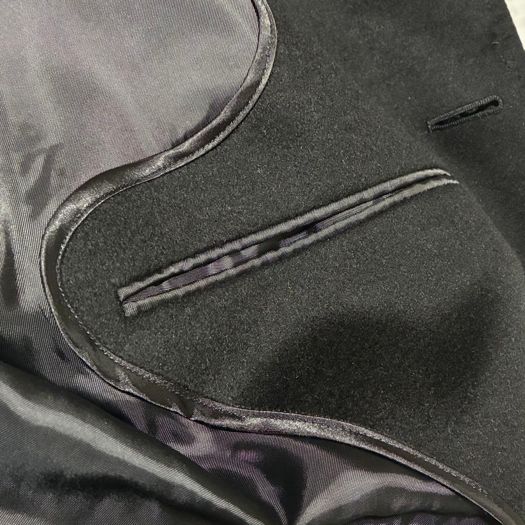 【新品タグ付】カシミヤ100% ステンカラーコート カジュアル 高級感 黒