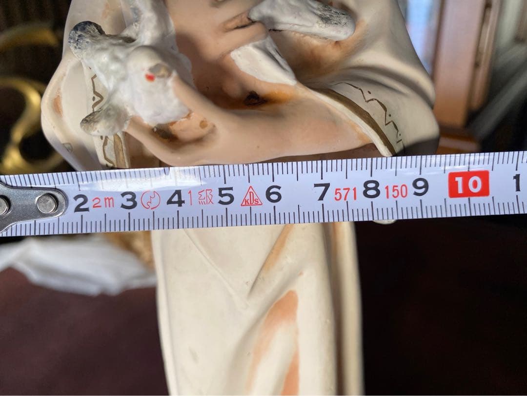 希少 白鳩を抱く幼子イエス少年 キリスト像 置物 インテリア アンティーク