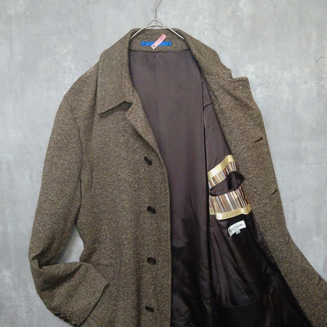 ポールスミス カシミヤ アンゴラ ステンカラーコート Lサイズ ロング丈