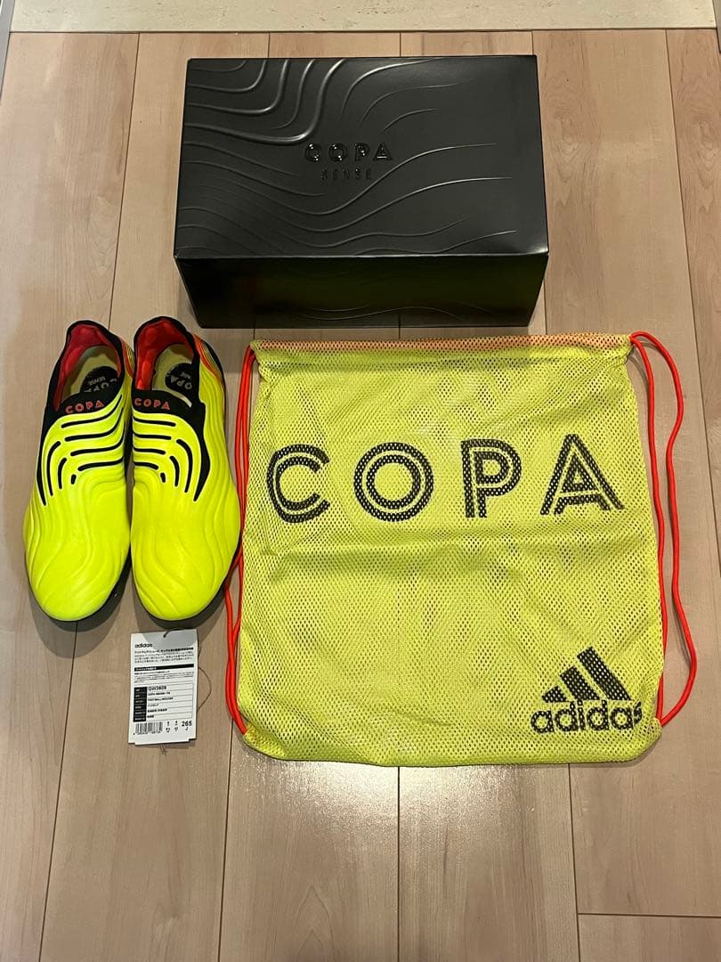 adidas COPA 26.5cm FG イエロー　紐なし最上位モデル
