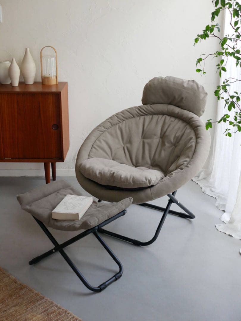 【Comore San】2way フォールディングチェア＆チェア用 オットマン