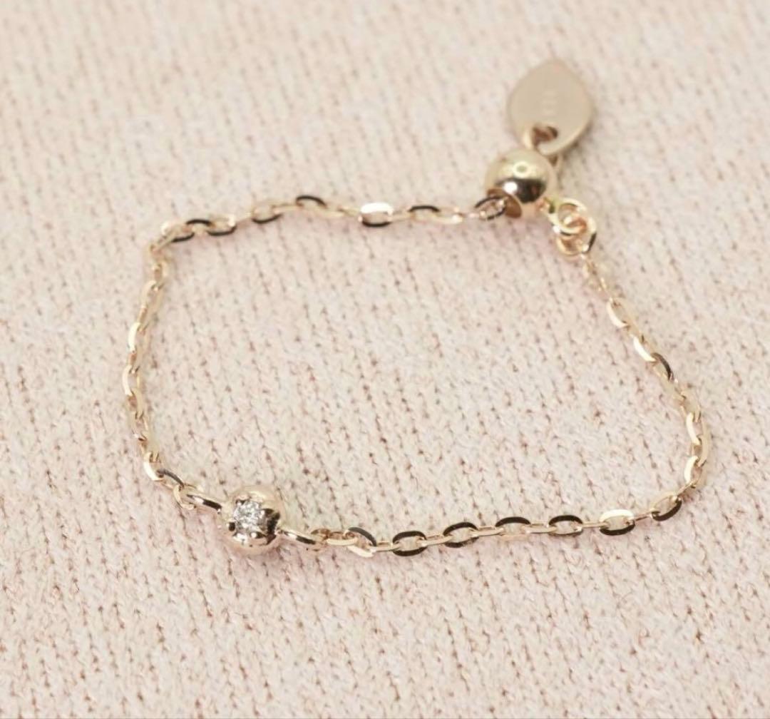 ete K18 ダイヤモンド チェーン リング　RBG