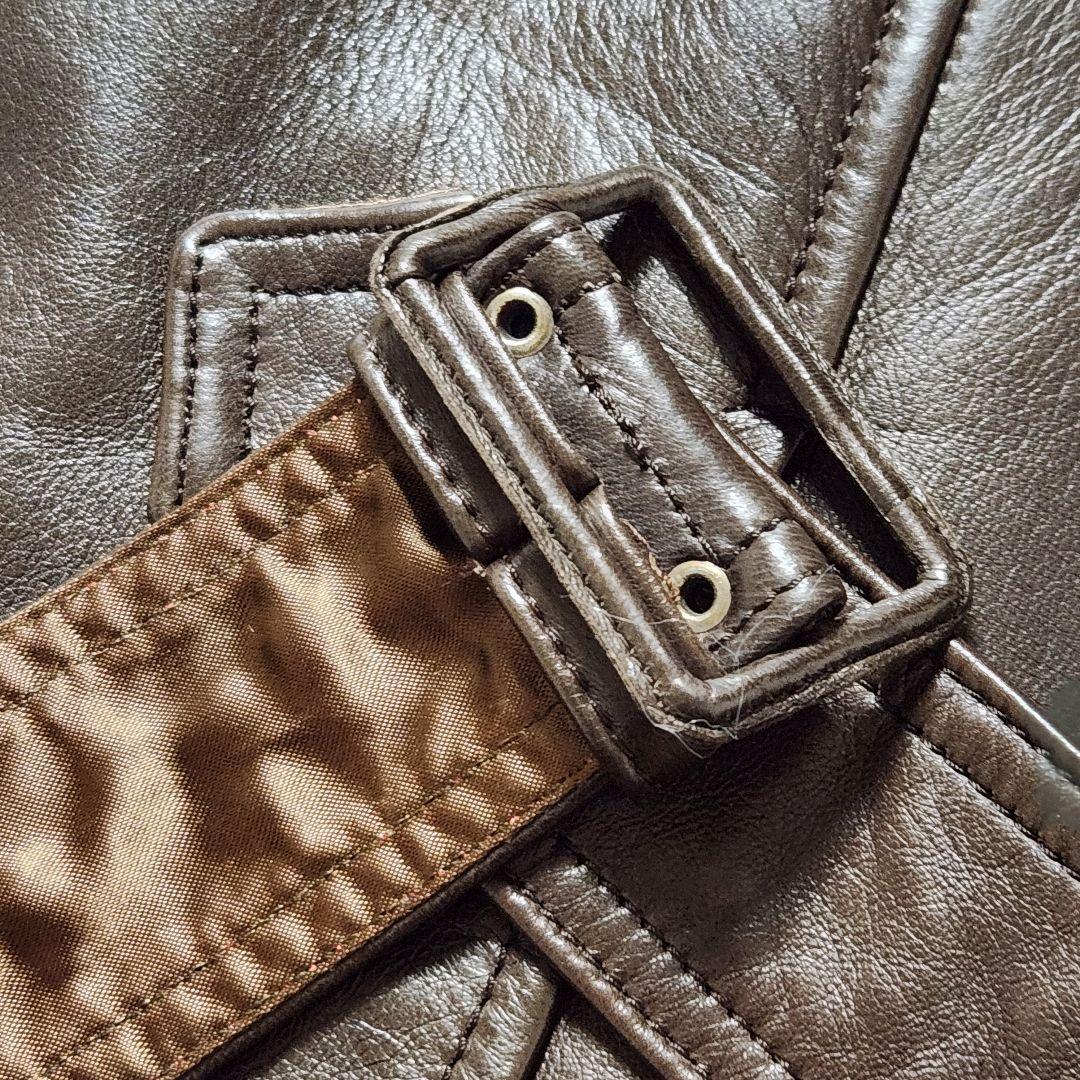 極美品✨XL相当 スペイン製 トレンチコート リアルレザー マキシ丈 ベルト