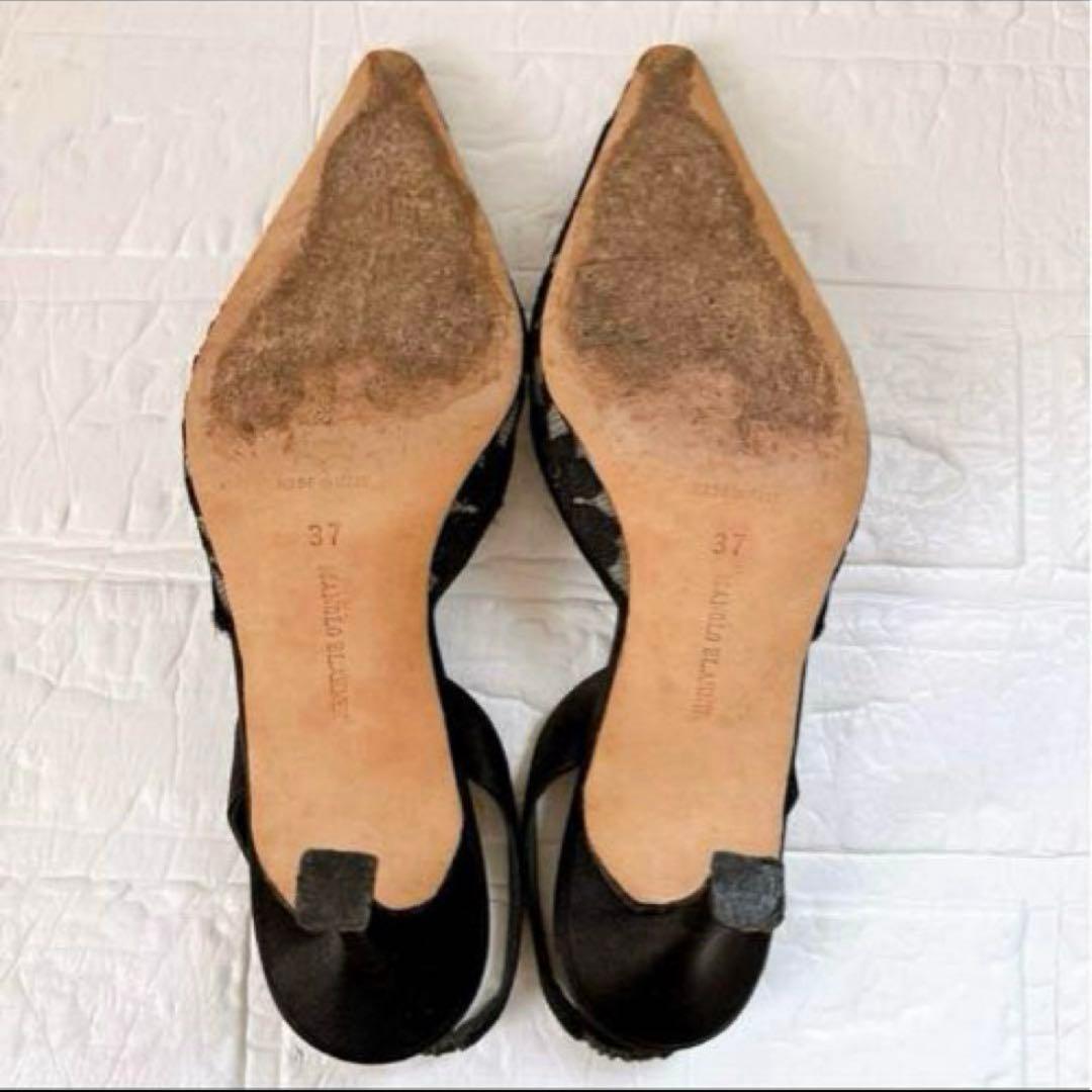 MANOLO BLAHNIK レーススリングバックヒール 24センチ
