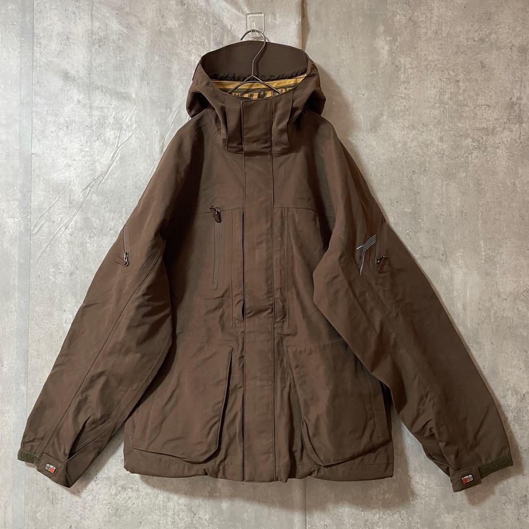 Burtonバートンスキーウェアスノーボードジャケットパーカーフード茶色ブラウン
