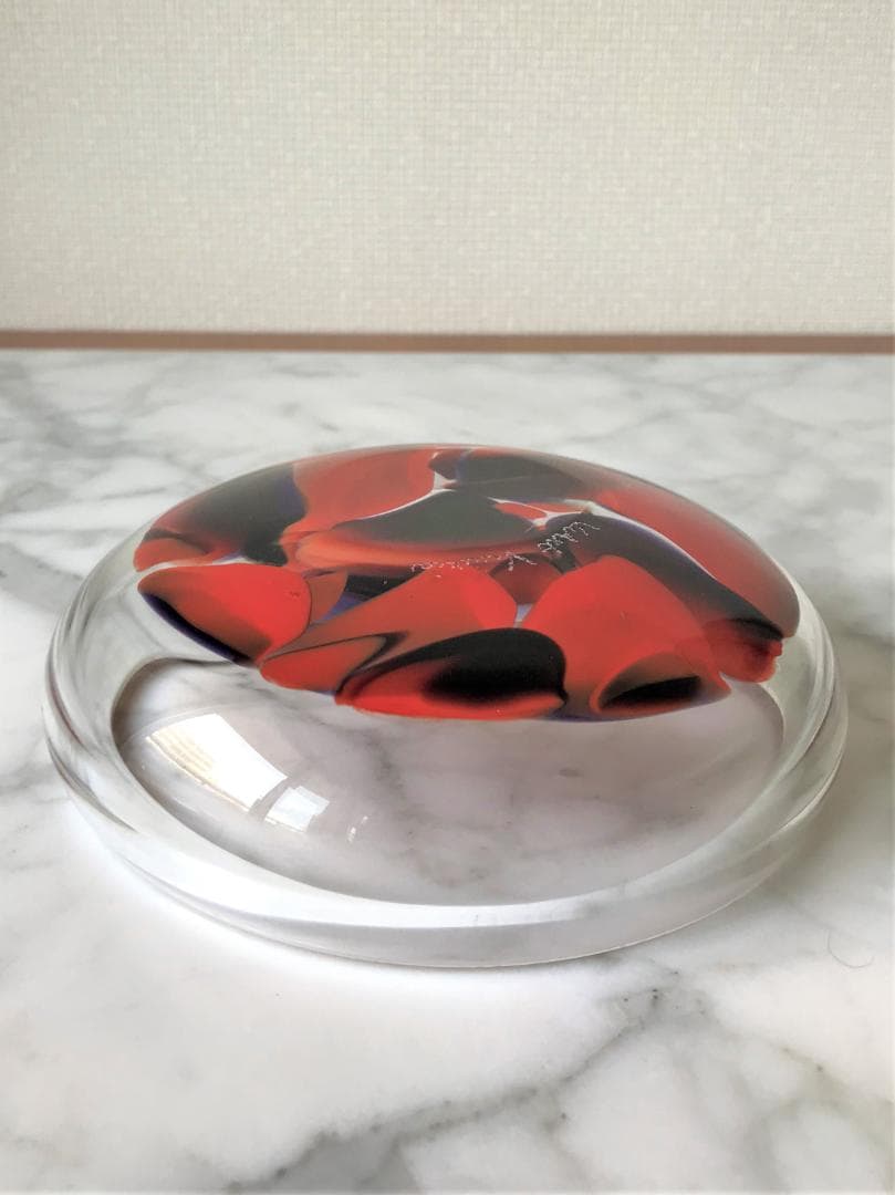 新品未使用！VeArt　MURANO　ヴィンテージ　ベネチアンガラス　小物入　赤