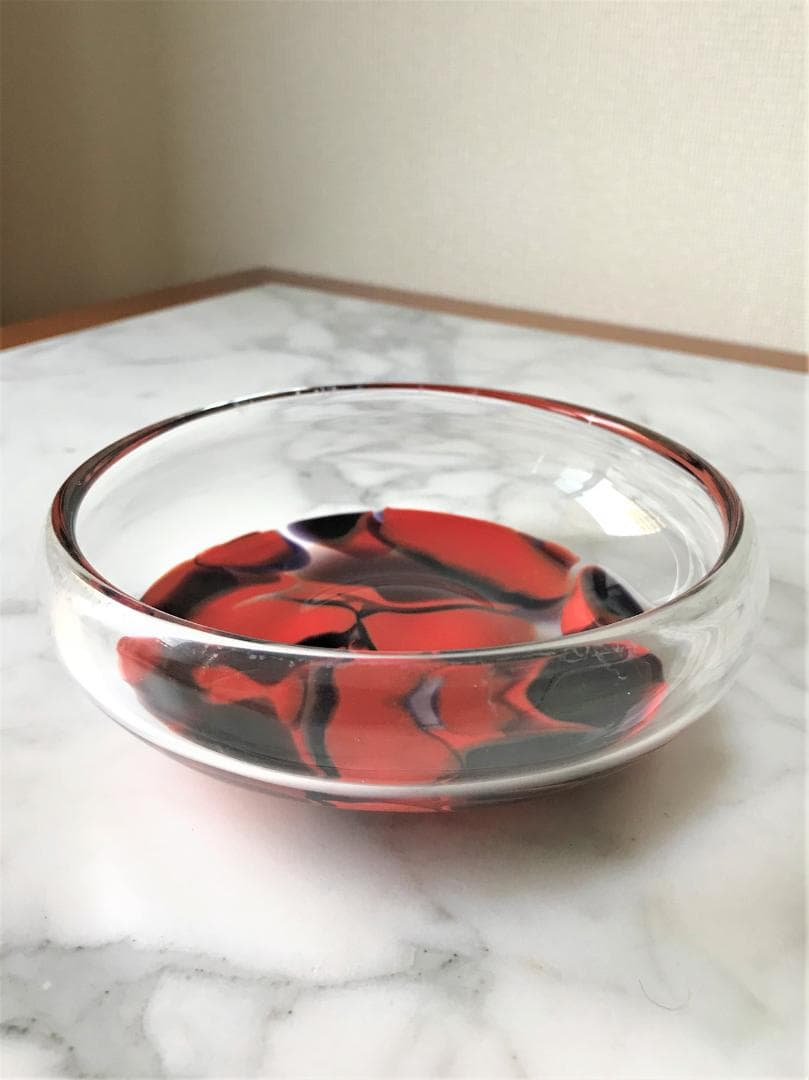 新品未使用！VeArt　MURANO　ヴィンテージ　ベネチアンガラス　小物入　赤