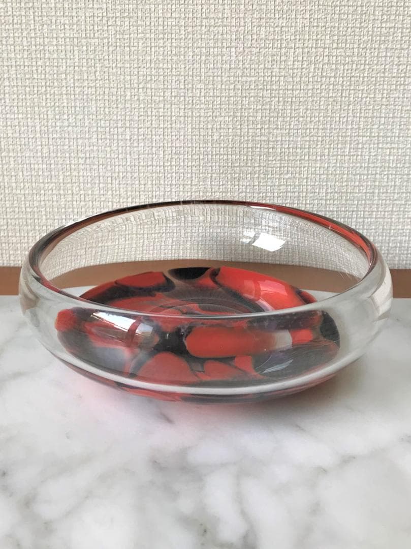 新品未使用！VeArt　MURANO　ヴィンテージ　ベネチアンガラス　小物入　赤