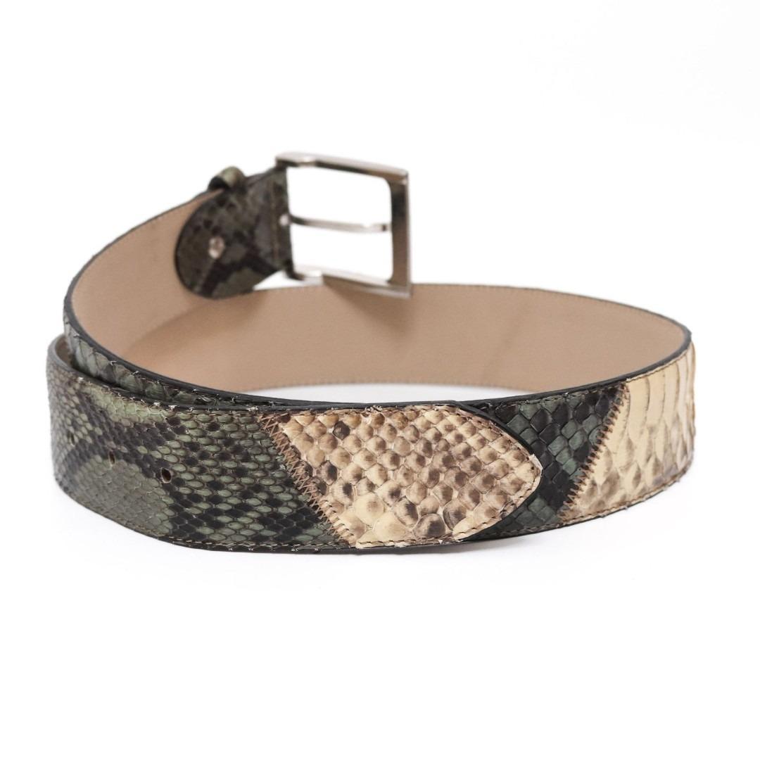 DOLCE&GABBANA ドルガバ　ベルト　レザー　ヘビ柄　パイソン　ブラック