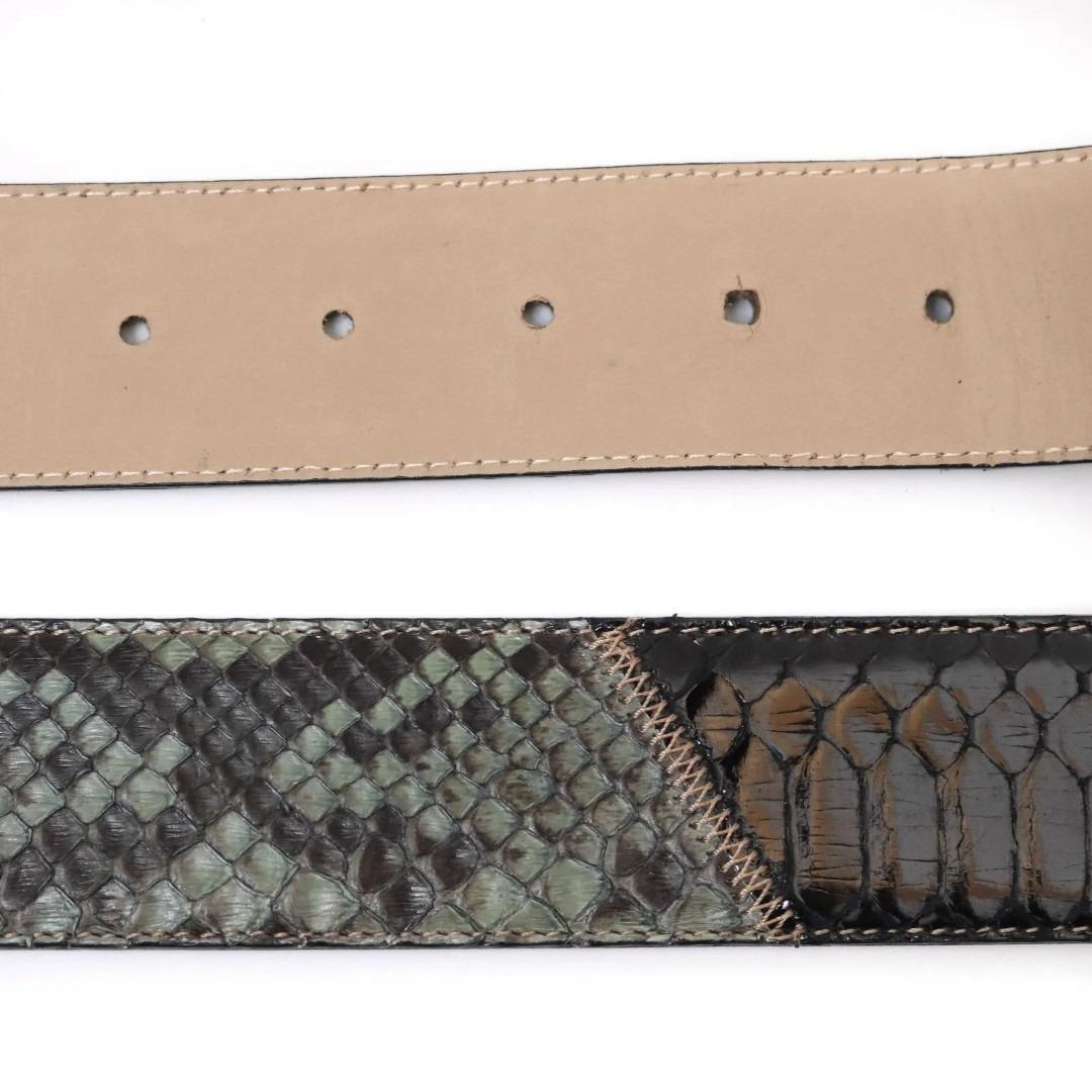 DOLCE&GABBANA ドルガバ　ベルト　レザー　ヘビ柄　パイソン　ブラック