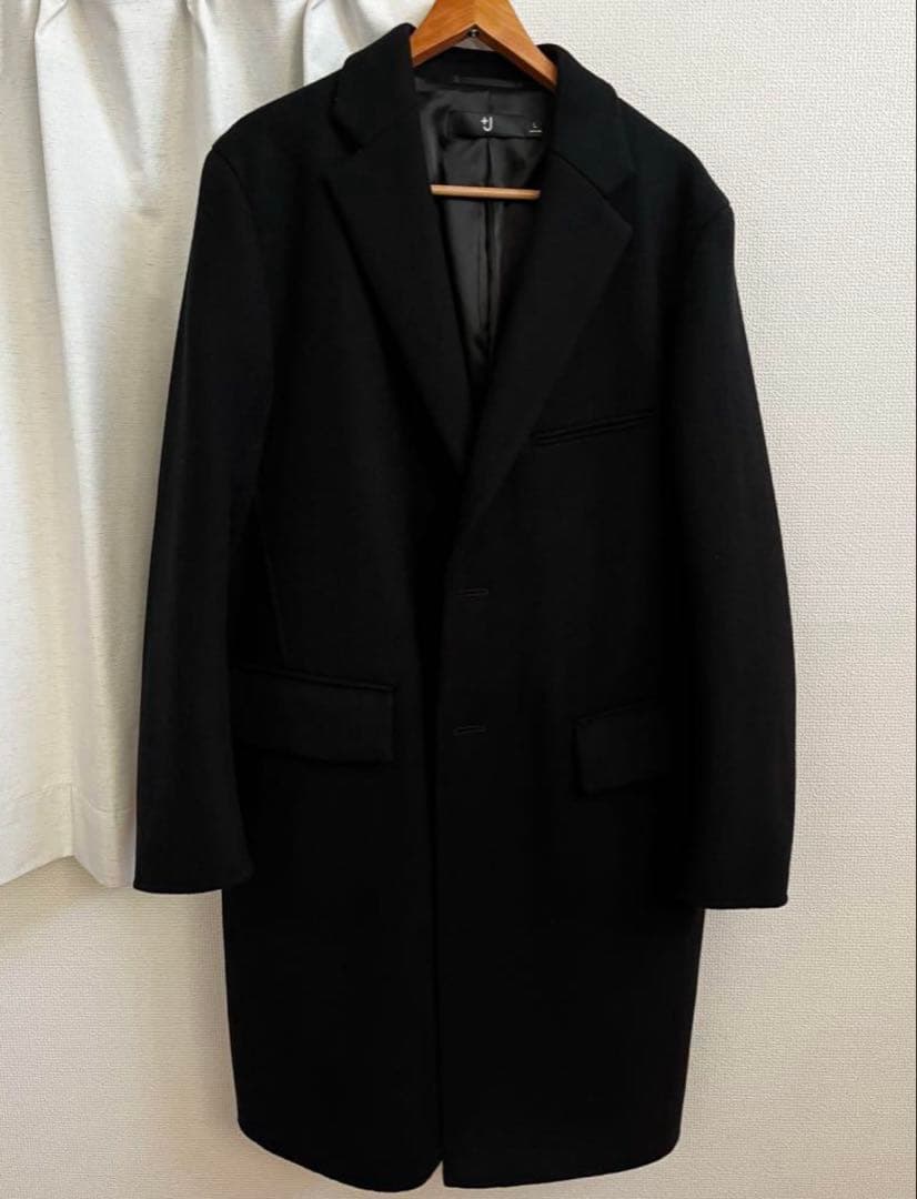 UNIQLO +J ウールブレンド チェスターコート 黒　L サイズ　ユニクロ