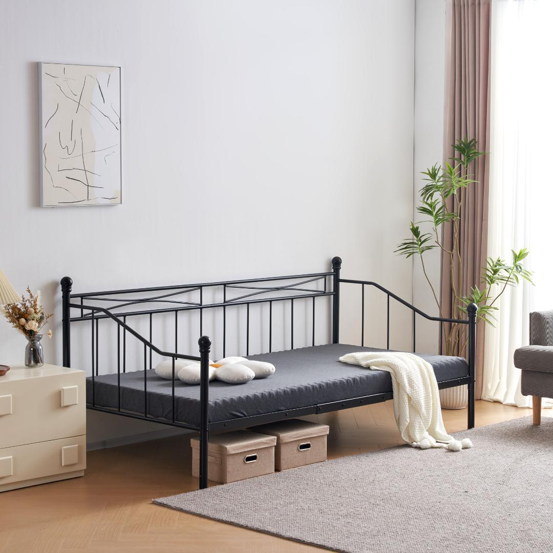 【新作】【ブラック】シングルベッド パイプベッド シングル ベッドフレーム