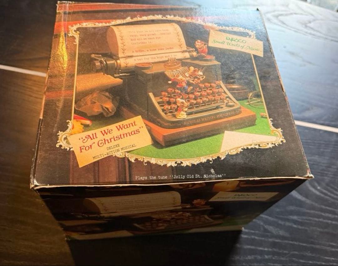 ENESCO クリスマス オルゴール タイプライター 1989年製 箱・説明書付