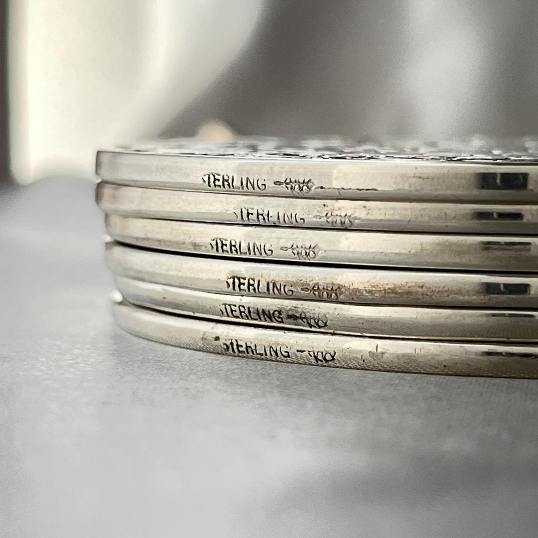 【WEBSTER】 【純銀 / ガラス】コースター 6枚組 スターリングシルバー