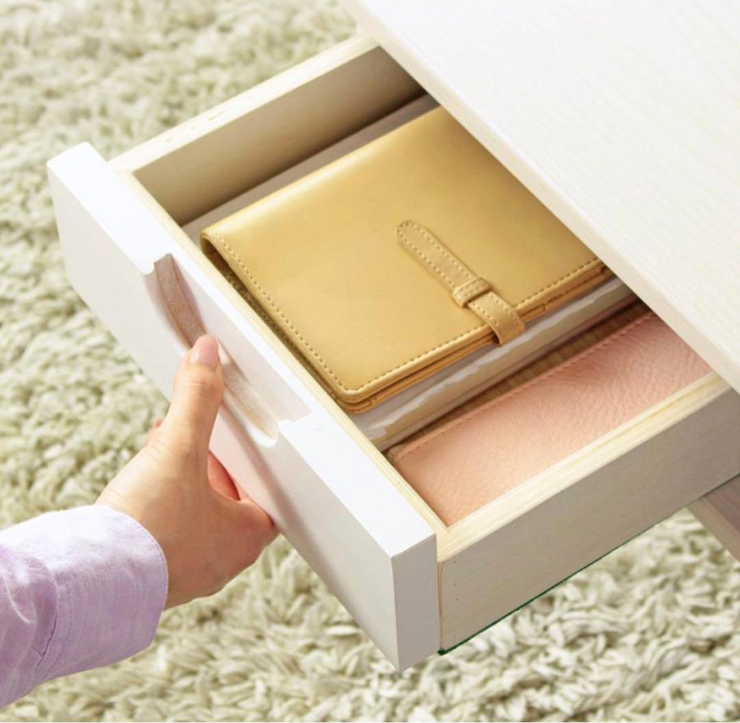 センターテーブル 引き出し付き　ホワイト