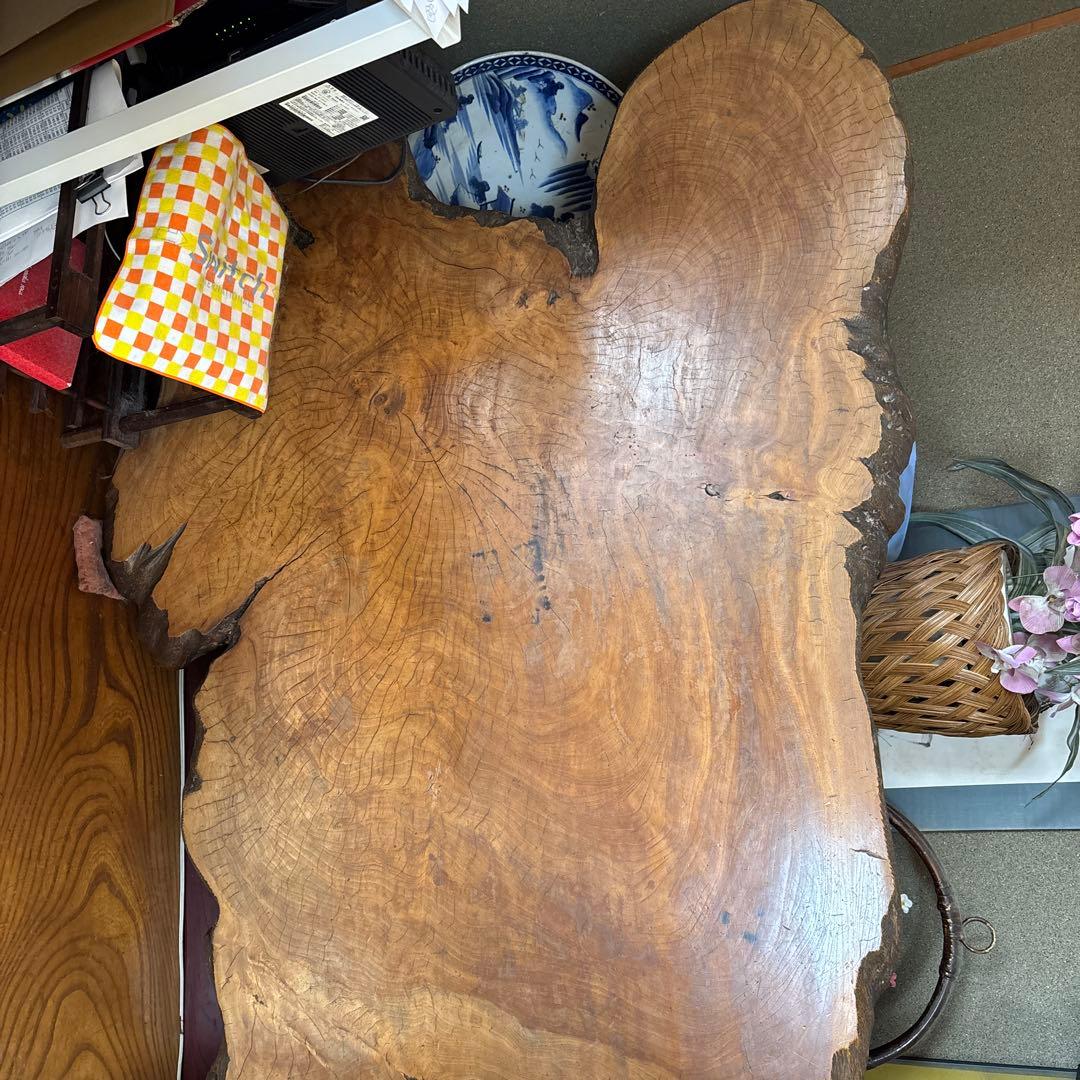 お値下げしました一枚板木製天然木ローテーブル