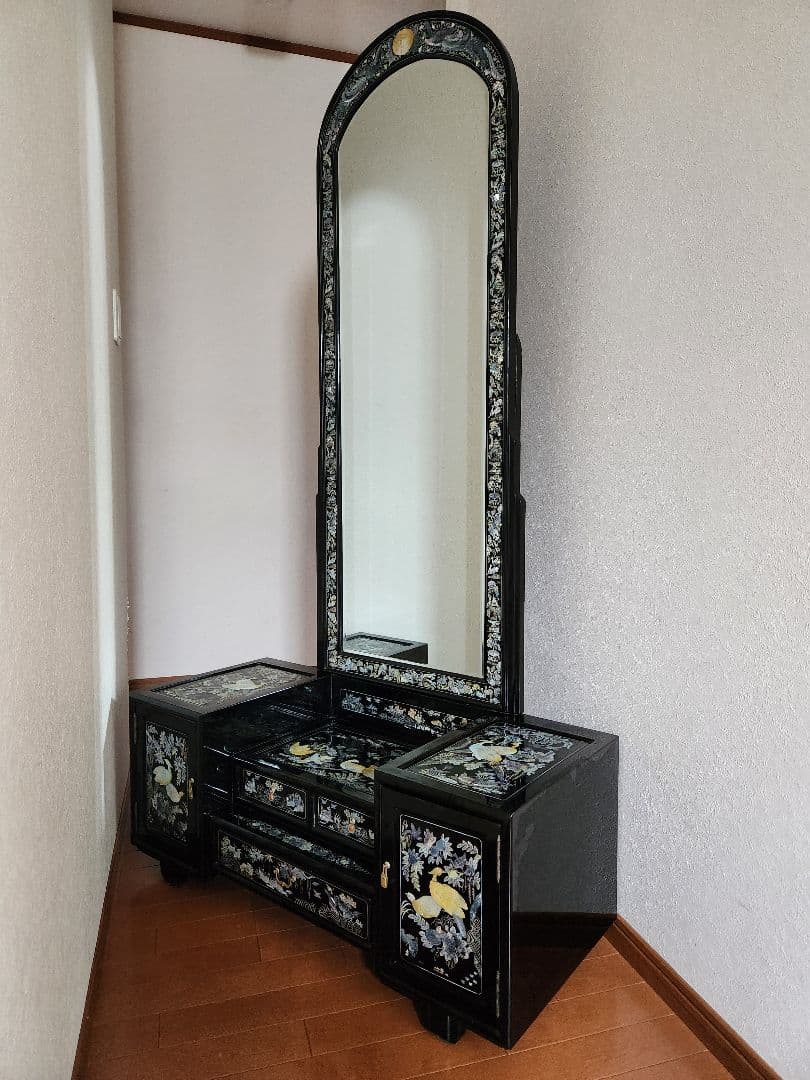 希少螺鈿の鏡台　高級家具アンティークヴィンテージ古道具骨董美術品