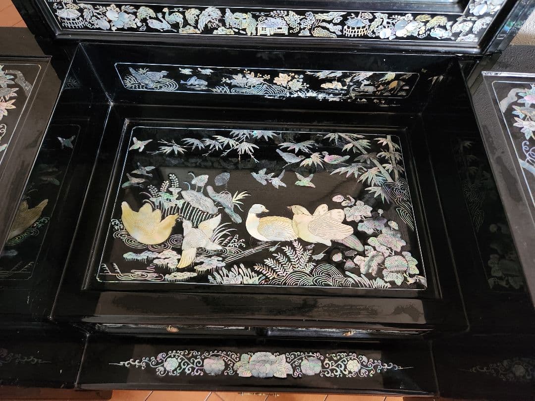 希少螺鈿の鏡台　高級家具アンティークヴィンテージ古道具骨董美術品