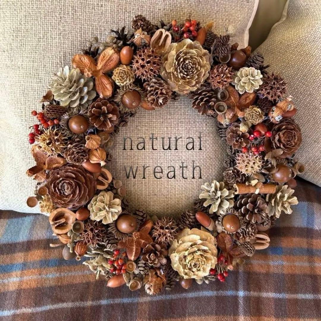 自然の恵み　木の実のリース　ハンドメイド　35センチ！！