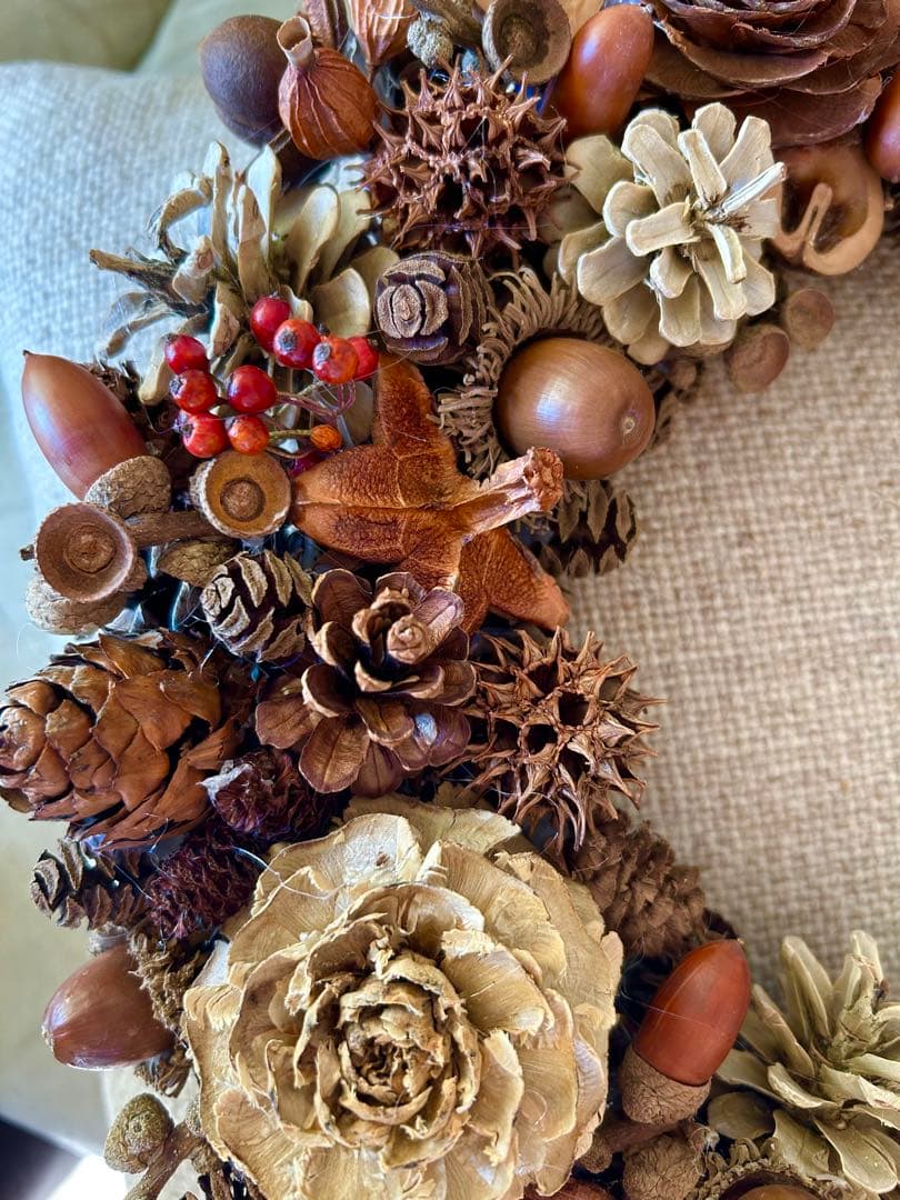自然の恵み　木の実のリース　ハンドメイド　35センチ！！