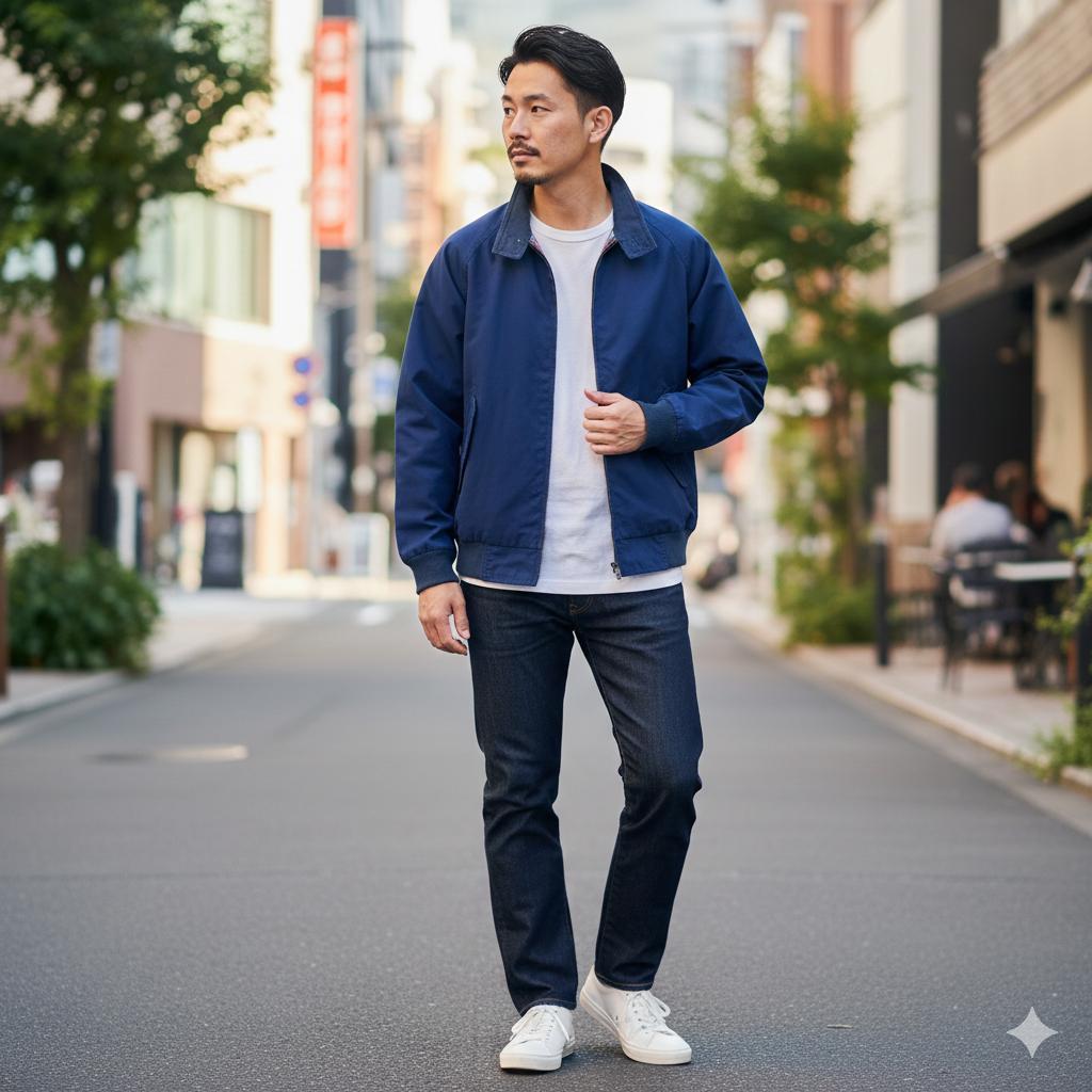 エディーバウアー ジャケット ハリントンジャケット ネイビー チェックM