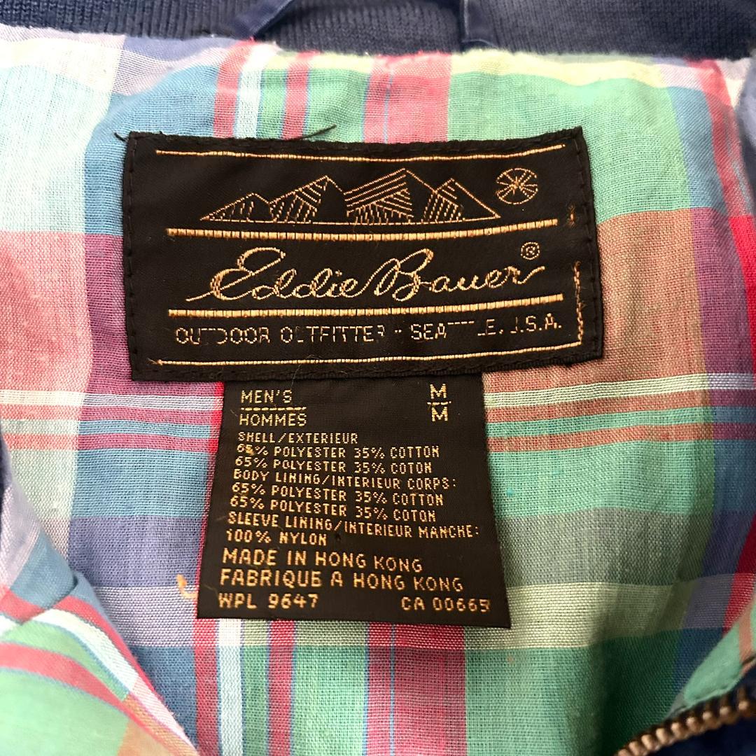 エディーバウアー ジャケット ハリントンジャケット ネイビー チェックM