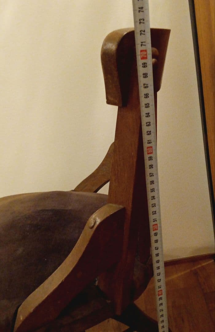 和製アンティーク 回転椅子 ナラ材 大正ロマン チェア イス レトロ ②