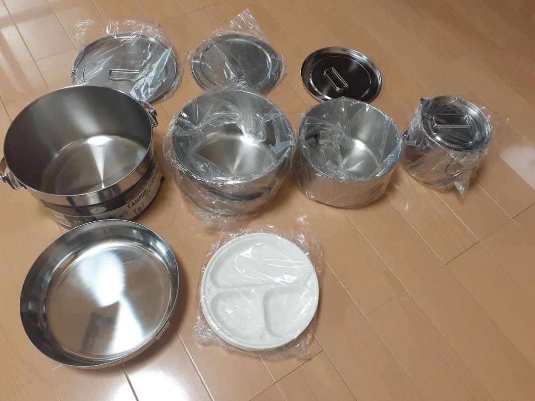 キャンピングクッキングセット 6人用　CAPTAIN STAG ステンレス製鍋