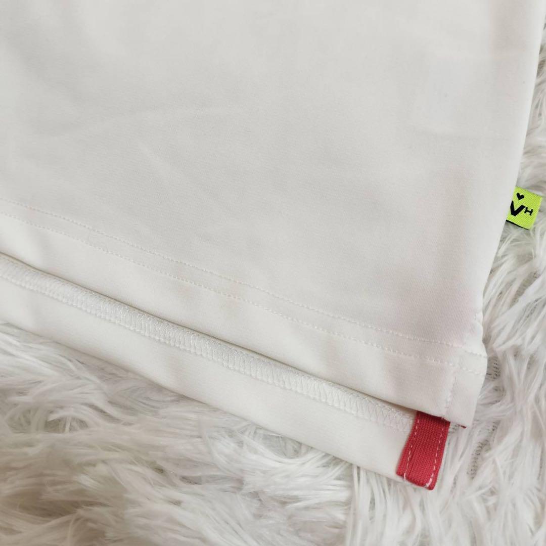 【新品】ビバハート ゴルフウェア ポロシャツ 刺繍ロゴ入り 白×メッシュ切り替え