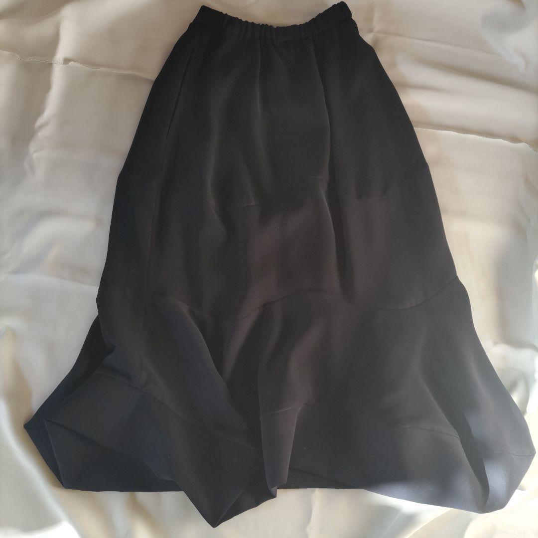 ★ENFOLD SQUARE PEPLUM SKIRT NAVY 36（S）