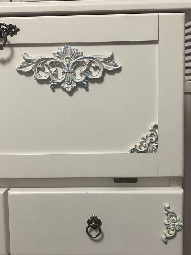 ロココ フレンチ♦️ライディングデスク タイル天板♦️アンティーク調 キッチンワゴン