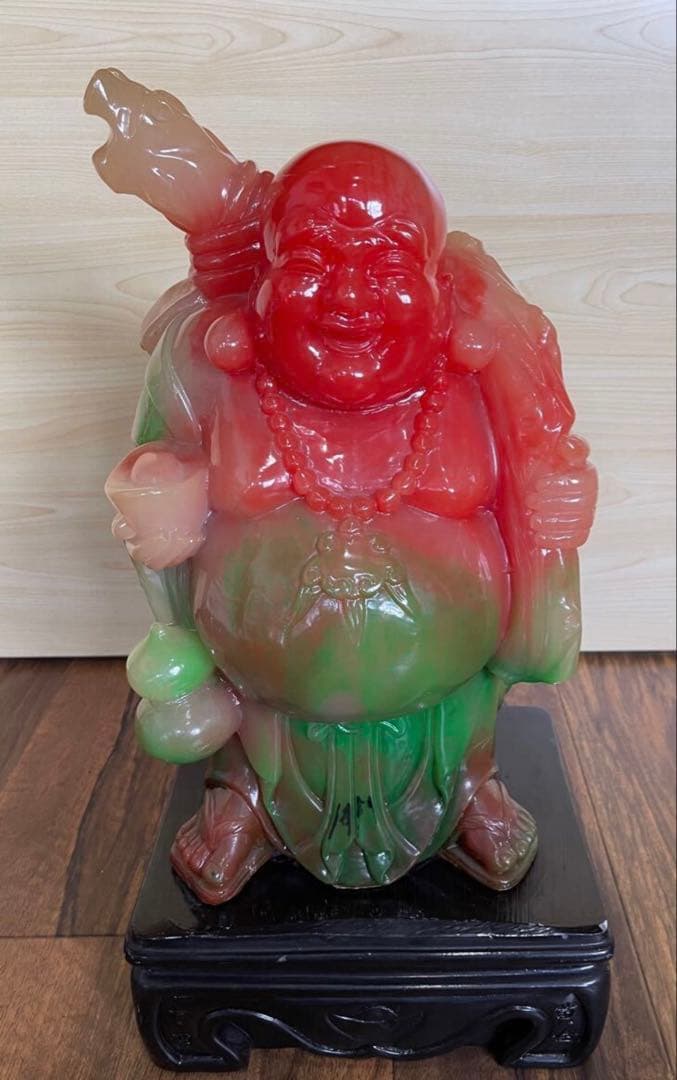 布袋様・七福神・ヒスイ(翡翠)or メノウ（瑪瑙）置物 黄金 総重量12.4kg