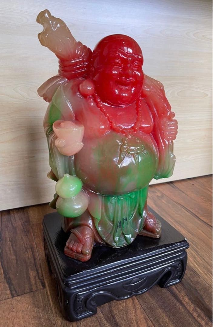 布袋様・七福神・ヒスイ(翡翠)or メノウ（瑪瑙）置物 黄金 総重量12.4kg