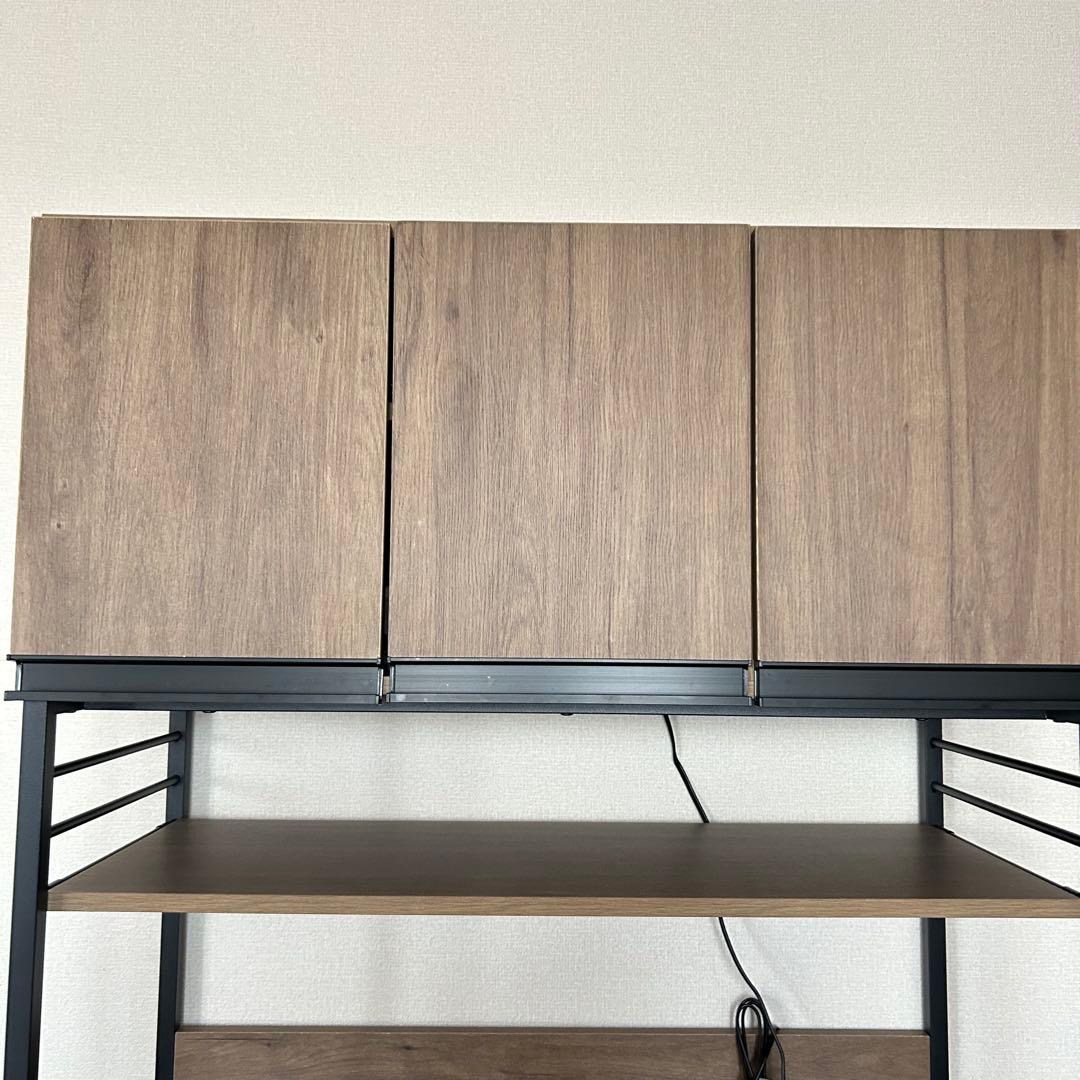 レンジボード　キッチンラック　食器棚　木目