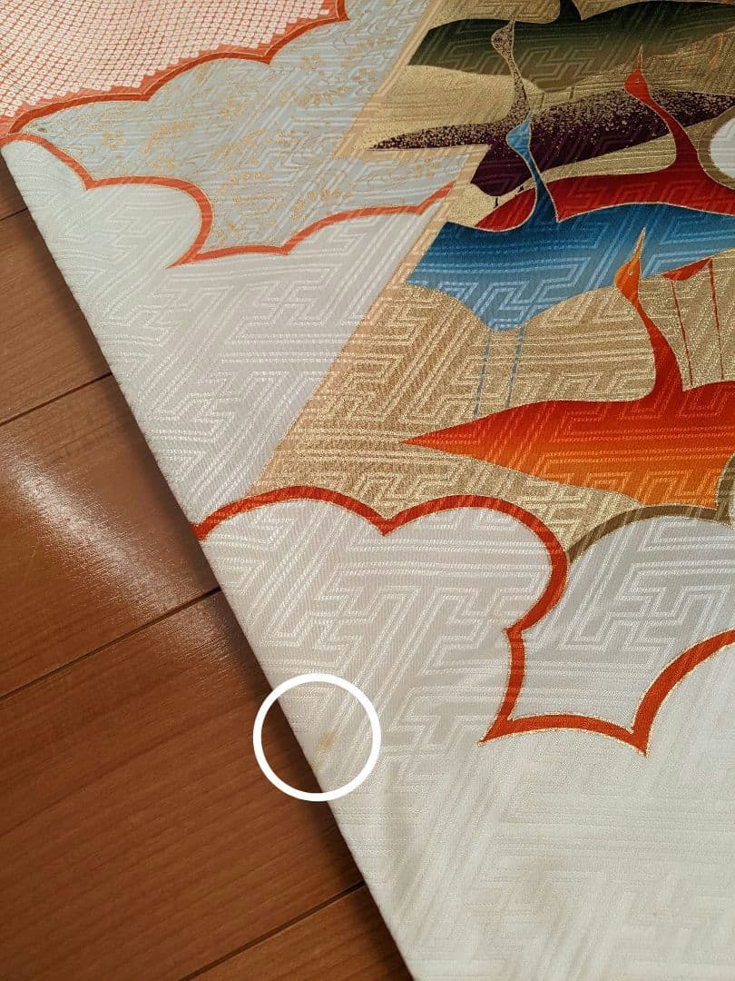 ✨特選お誂え お振袖【駒刺繍 雲取り飛鶴文 金彩　正絹】結婚式 卒業式 成人式