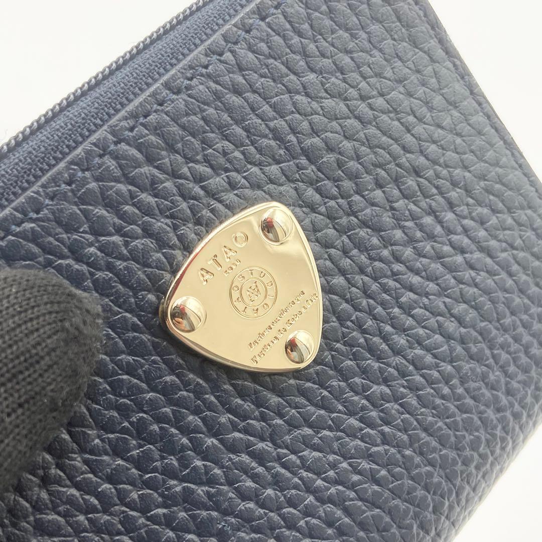 極美品　ATAO アタオ　ミリモ　ケリー　折り財布　レザー　ネイビー