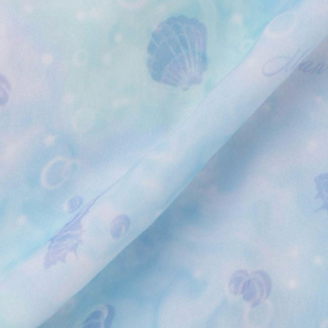 メゾピアノ シェル柄シフォン　肩開きワンピース　120