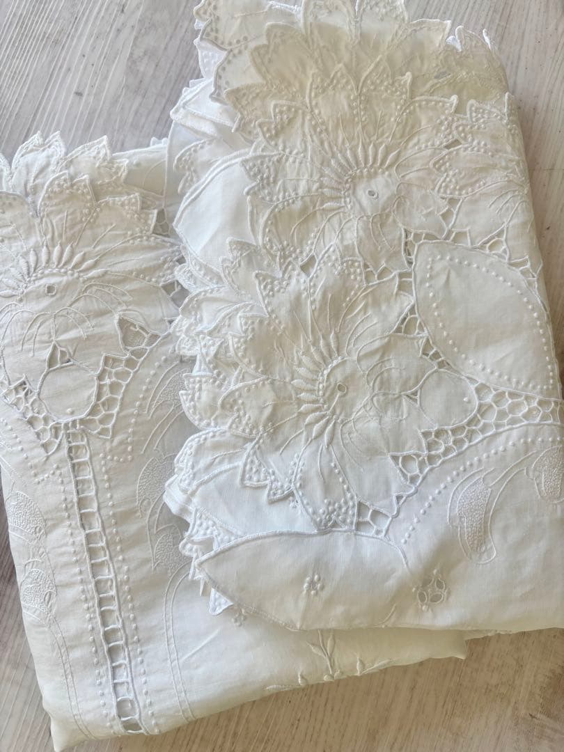 フレンチ コットン アンティーク レースカーテン