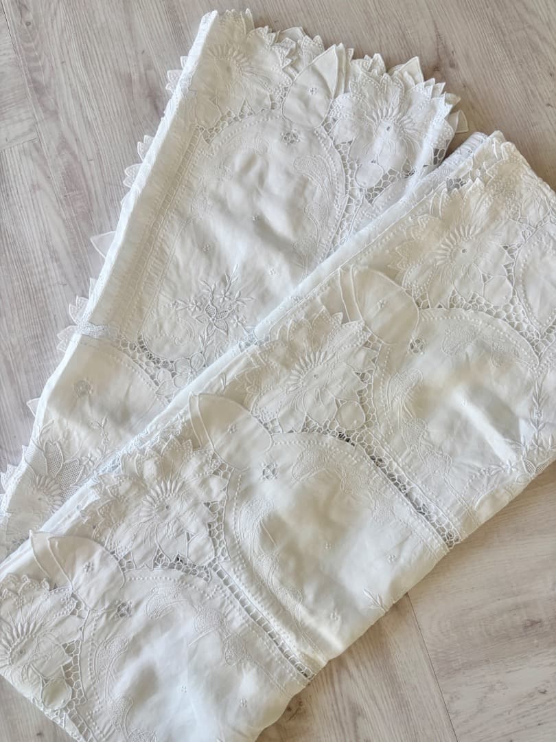 フレンチ コットン アンティーク レースカーテン