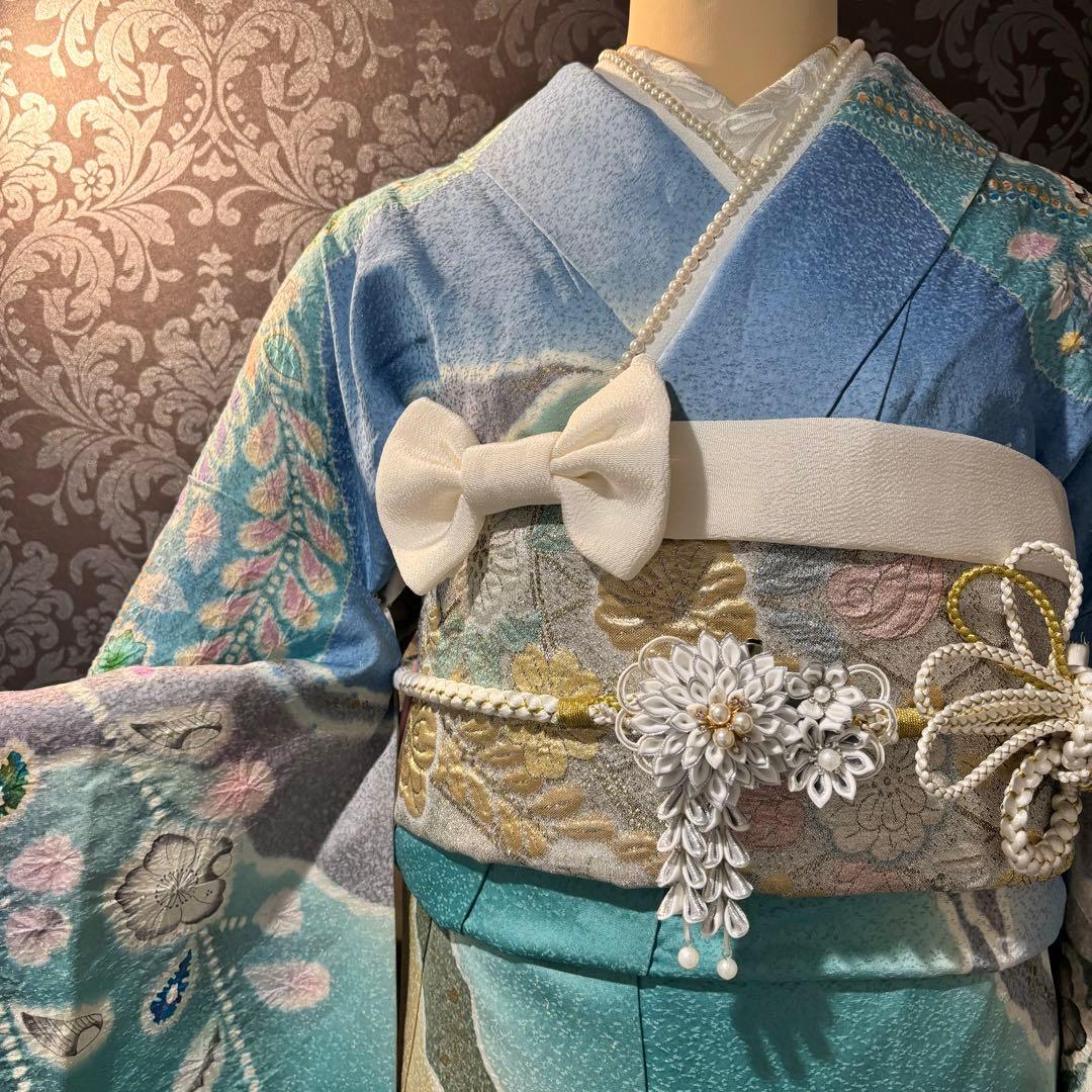 美品　辻ヶ花　作家物　翠山工房　花絞り　逸品　振袖　フルセット 振り袖