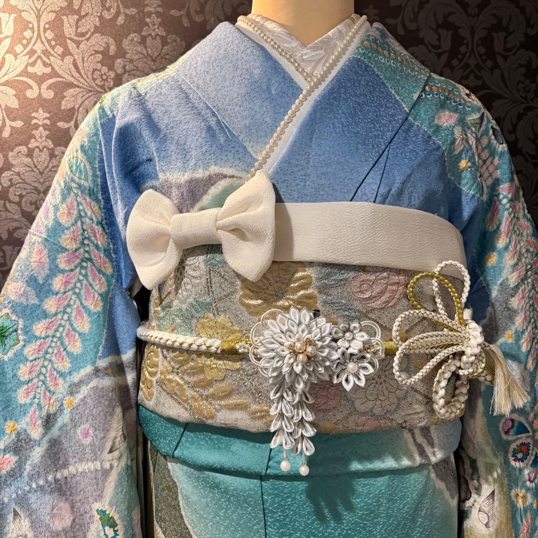 美品　辻ヶ花　作家物　翠山工房　花絞り　逸品　振袖　フルセット 振り袖