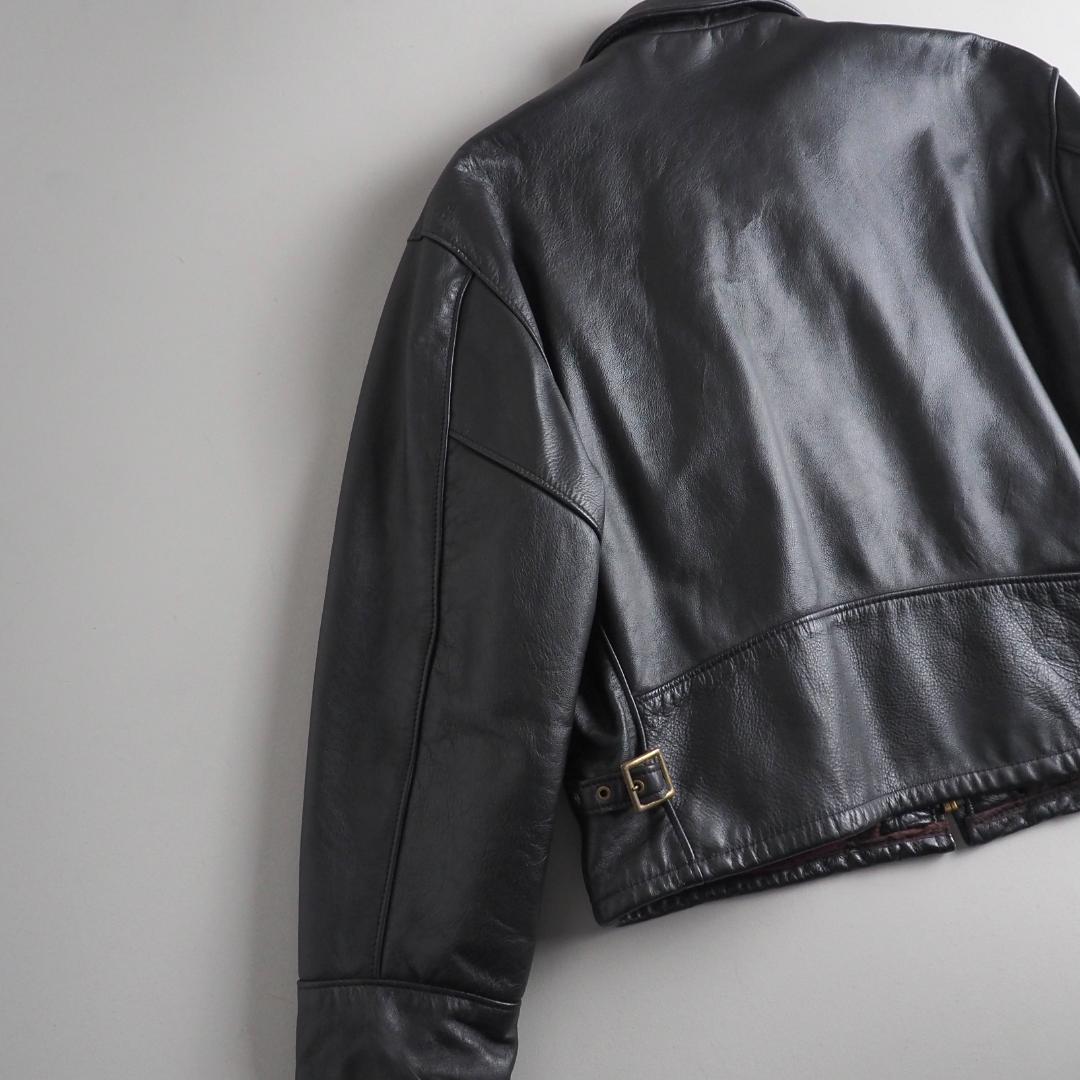 Schott　size48　シングルライダースジャケット　裏地チェック