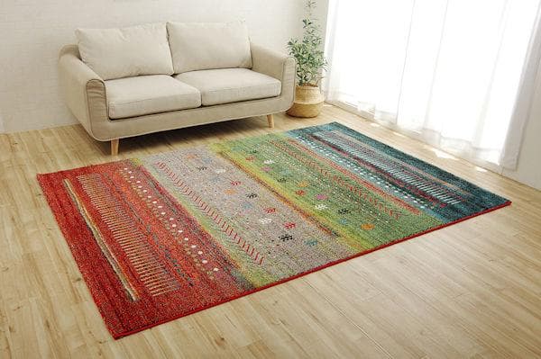 ギャッベ柄トルコ製ウィルトン織カーペット160x230cm ラグ（454）