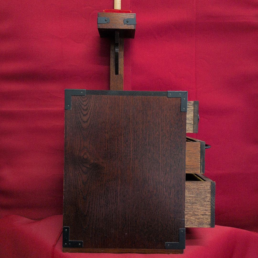 古い小物入れ箪笥、縦約２０センチ、横約２０センチ、高さ約４４．5センチ