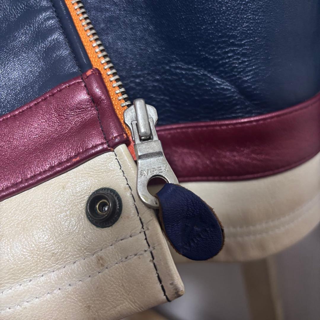 希少 AVIREX ウエストインディーズシャークス レザージャケット XXL