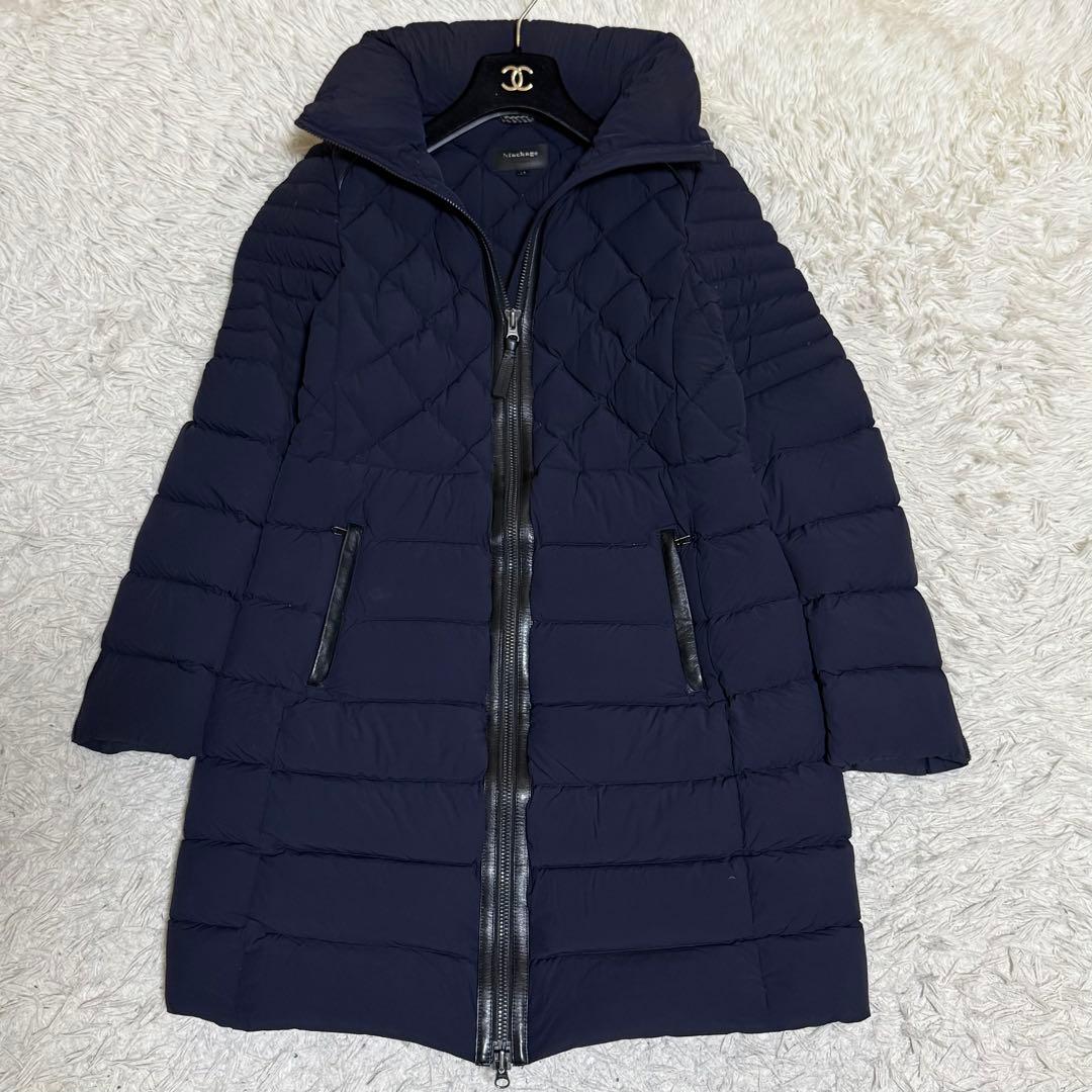 グースダウン✨マッカージュ ダウンコート 2way ロング L ネイビー