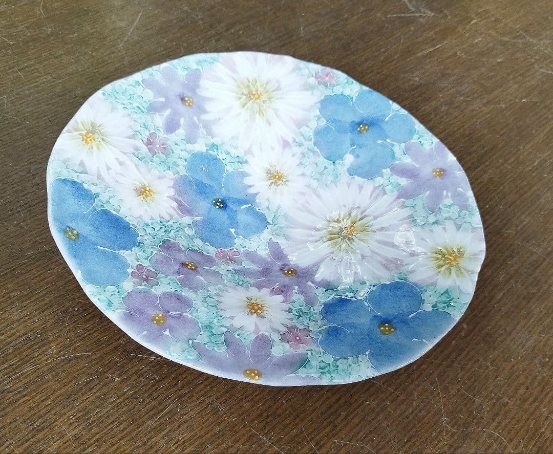 【新品・未使用】工房ゆずりは　花友禅　パスタ皿　カレー皿　陶器　食器　料理
